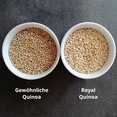 Royal Quinoa vs Gewoehnliche Quinoa